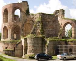 The Roman bath located in the site was the largest public bathing place north of the Alps. It was constructed in the fourth century.